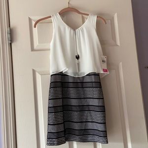 Black and White Dress with Necklace